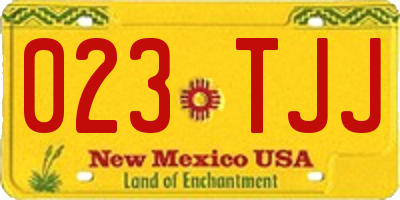 NM license plate 023TJJ