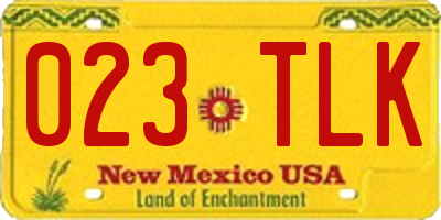 NM license plate 023TLK