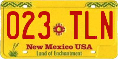 NM license plate 023TLN