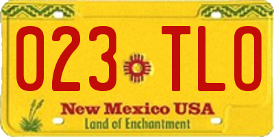 NM license plate 023TLO