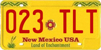 NM license plate 023TLT