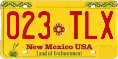 NM license plate 023TLX