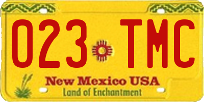 NM license plate 023TMC