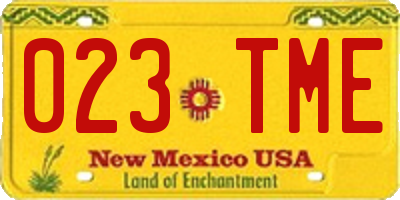 NM license plate 023TME