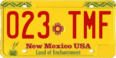 NM license plate 023TMF