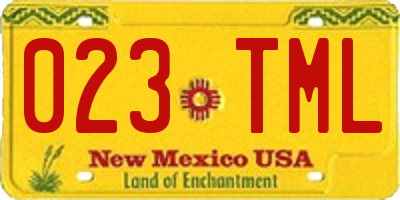 NM license plate 023TML