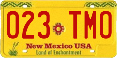 NM license plate 023TMO