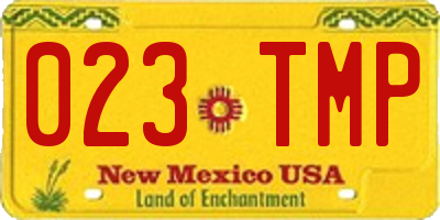 NM license plate 023TMP