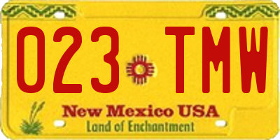 NM license plate 023TMW