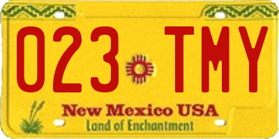 NM license plate 023TMY