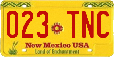 NM license plate 023TNC