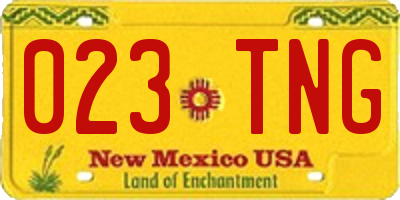 NM license plate 023TNG