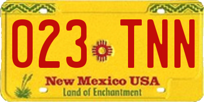 NM license plate 023TNN