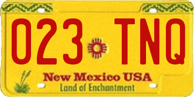 NM license plate 023TNQ