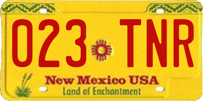 NM license plate 023TNR