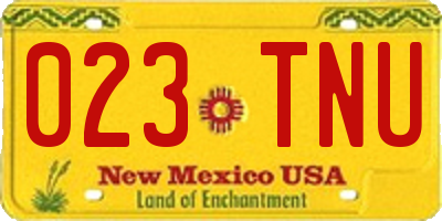 NM license plate 023TNU