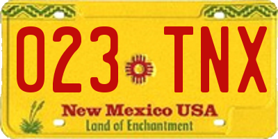 NM license plate 023TNX