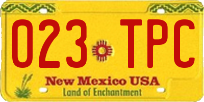 NM license plate 023TPC