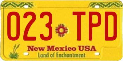 NM license plate 023TPD