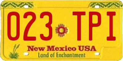 NM license plate 023TPI