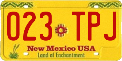 NM license plate 023TPJ