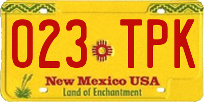 NM license plate 023TPK