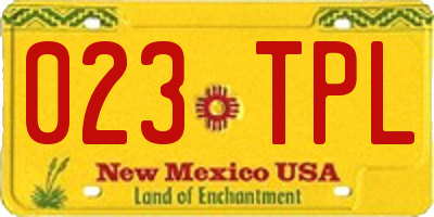 NM license plate 023TPL
