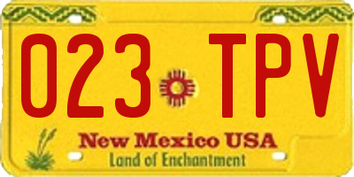 NM license plate 023TPV