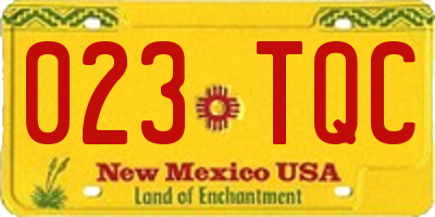 NM license plate 023TQC