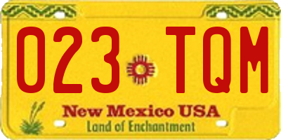 NM license plate 023TQM