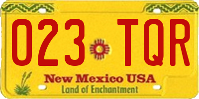 NM license plate 023TQR