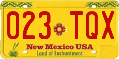 NM license plate 023TQX
