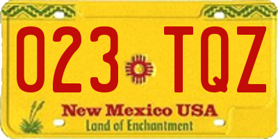 NM license plate 023TQZ