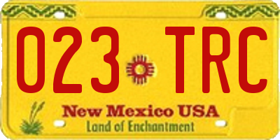 NM license plate 023TRC