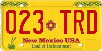 NM license plate 023TRD