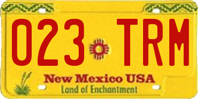 NM license plate 023TRM