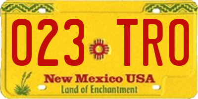 NM license plate 023TRO