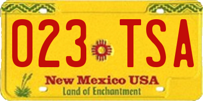 NM license plate 023TSA