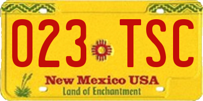 NM license plate 023TSC