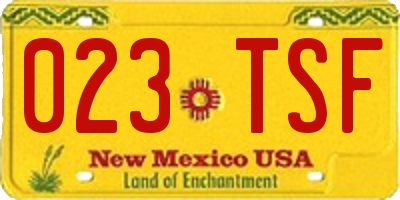 NM license plate 023TSF