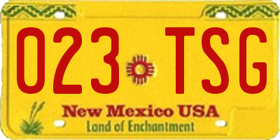 NM license plate 023TSG