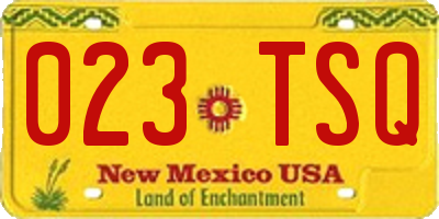 NM license plate 023TSQ