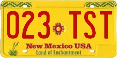 NM license plate 023TST