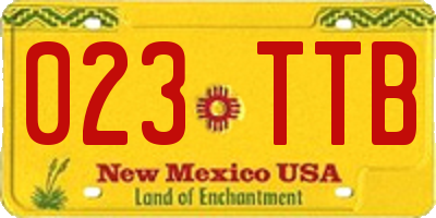 NM license plate 023TTB