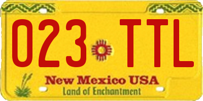 NM license plate 023TTL