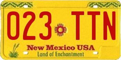 NM license plate 023TTN