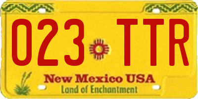 NM license plate 023TTR
