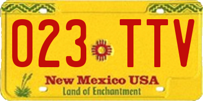 NM license plate 023TTV