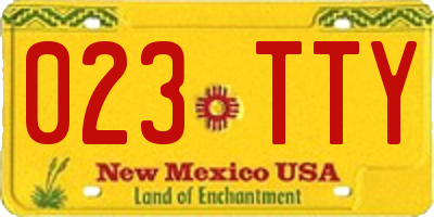 NM license plate 023TTY