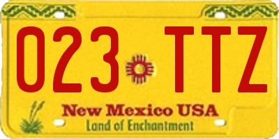 NM license plate 023TTZ